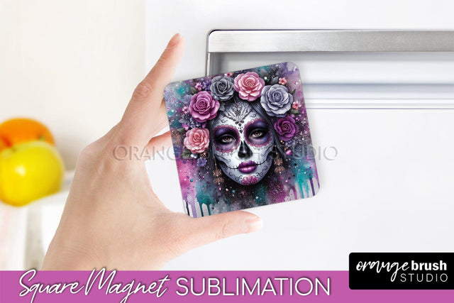 Catrina Magnet Sublimation - Halloween Magnet - Sugar Skull Sublimation OrangeBrushStudio 
