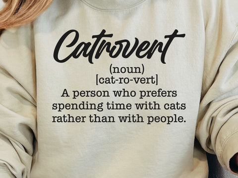 Catrovert Definition Svg, Cat Mom Svg, Cat Lover Svg, Cat Quote Svg, Cut Files for Cricut, Silhouette SVG DesignDestine 