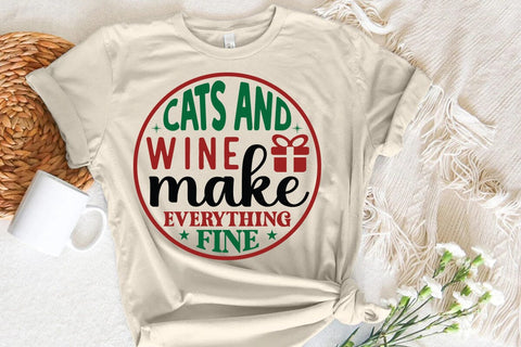 Cats and wine make everything fine SVG Angelina750 