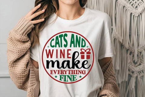 Cats and wine make everything fine SVG Angelina750 