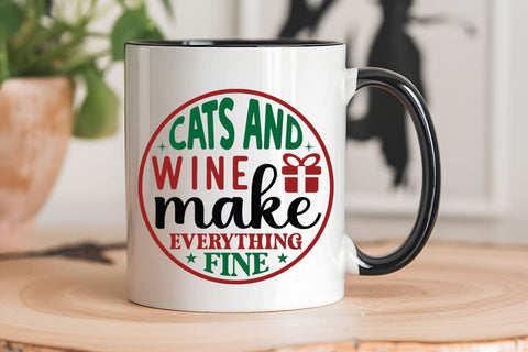 Cats and wine make everything fine SVG Angelina750 