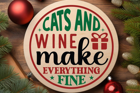 Cats and wine make everything fine SVG Angelina750 
