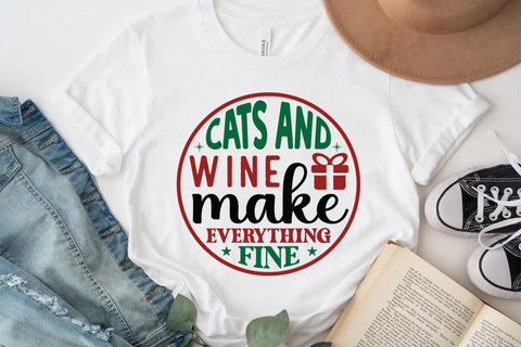 Cats and wine make everything fine SVG Angelina750 