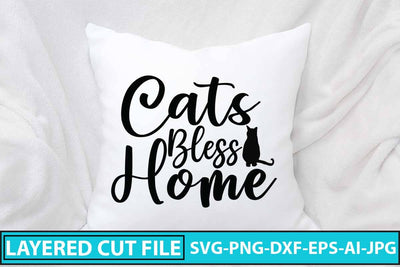 Cats Bless Home SVG Design SVG Syaman 