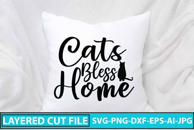 Cats Bless Home SVG Design SVG Syaman 