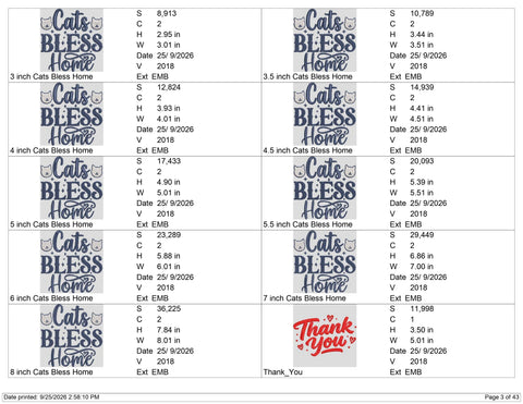 Cats Bless This Home Embroidery Design – Cat Lover Quote Cute Kitty Machine Embroidery File Embroidery/Applique DESIGNS PatternFeed8 