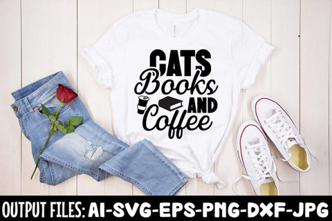 Cats Books And Coffee svg design SVG Rafiqul20606 