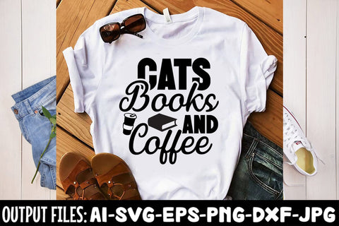 Cats Books And Coffee svg design SVG Rafiqul20606 