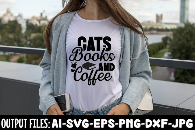 Cats Books And Coffee svg design SVG Rafiqul20606 