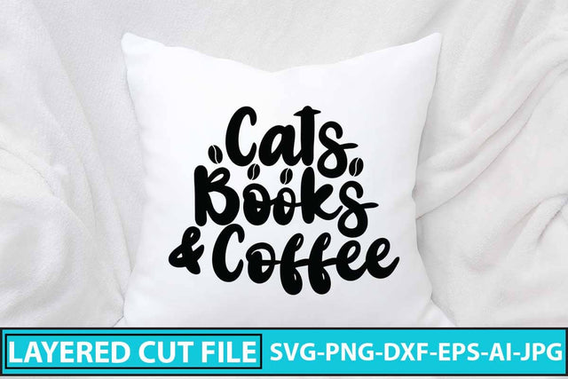 Cats Books & Coffee SVG Design SVG Syaman 