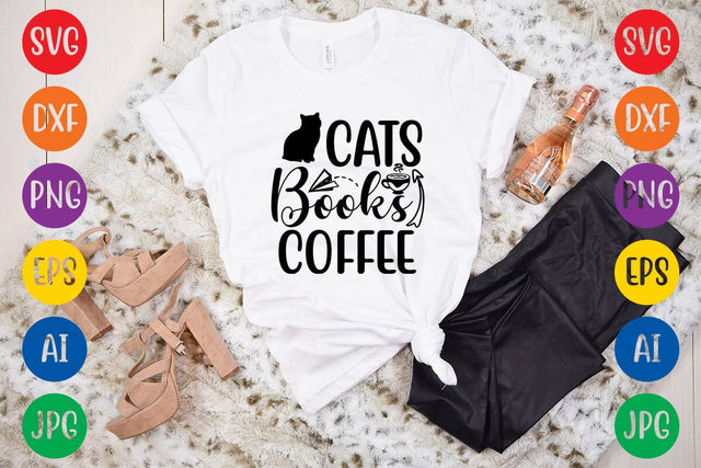 Cats Books Coffee SVG Rafiqul20606 