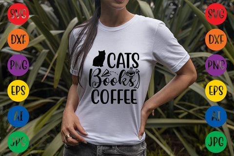Cats Books Coffee SVG Rafiqul20606 