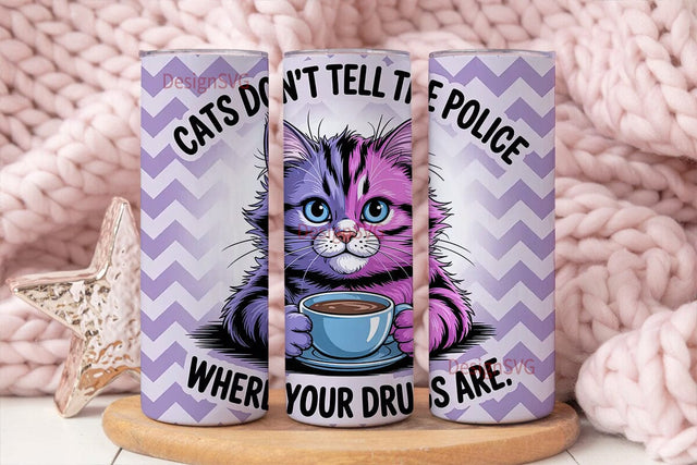 Cats & Coffee Tumbler Wrap Sublimation DesignSVG 