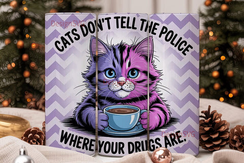 Cats & Coffee Tumbler Wrap Sublimation DesignSVG 