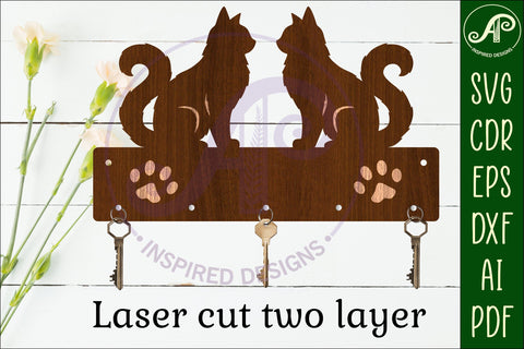 Cats Key holder designs for wood and metal SVG APInspireddesigns 