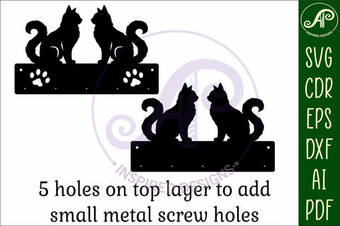 Cats Key holder designs for wood and metal SVG APInspireddesigns 