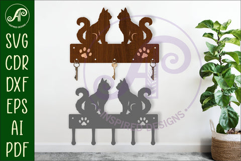 Cats Key holder designs for wood and metal SVG APInspireddesigns 