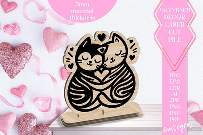 Cats Love Valentine Ornament Laser Cut SVG v8 SVG Sintegra 