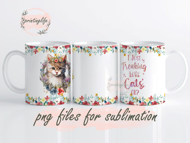Cats Mug Wrap - Birthday Christmas Gifts For Cats Lovers - Cats 11oz Sublimation PrintingLife 