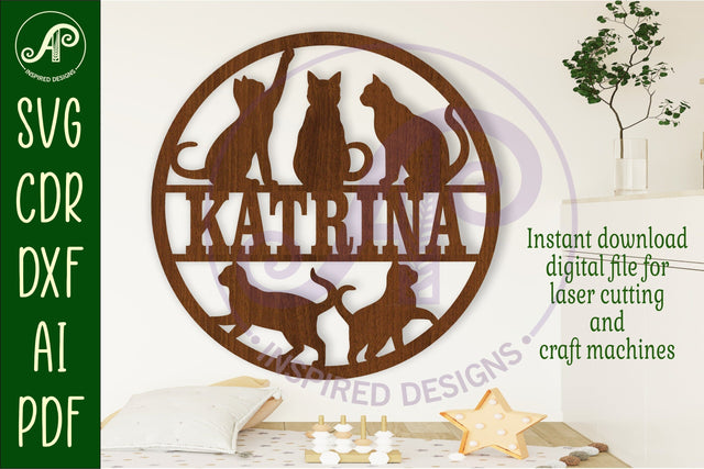Cats name sign svg laser SVG APInspireddesigns 