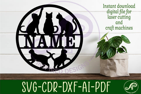 Cats name sign svg laser SVG APInspireddesigns 