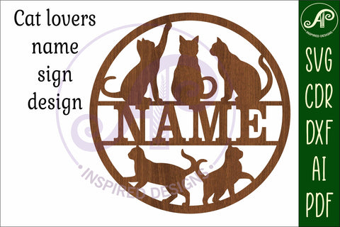 Cats name sign svg laser SVG APInspireddesigns 