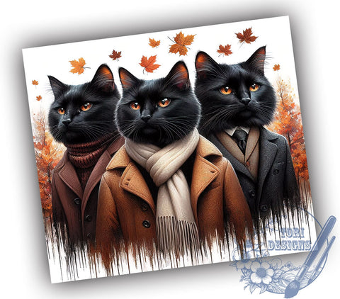 Cats Posing 20oz Skinny Tumbler, Cat Lovers Tumbler Png, Straight & Tapered Tumbler Wrap, Instant Digital Download Sublimation ToriDesigns 