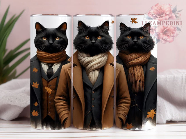 Cats Posing 20oz Tumbler Wrap PNG, Cats Old Family Tumbler Png, Straight & Tapered Tumbler Wrap, Instant Digital Download Sublimation Li Zamperini 
