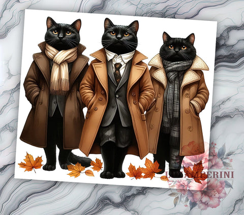 Cats Posing 20oz Tumbler Wrap PNG, Cats Old Family Tumbler Png, Straight & Tapered Tumbler Wrap, Instant Digital Download Sublimation Li Zamperini 