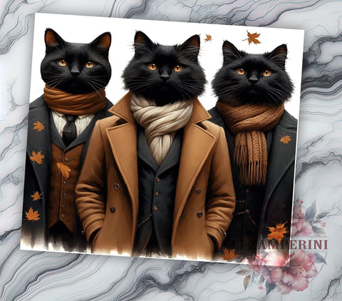 Cats Posing 20oz Tumbler Wrap PNG, Cats Old Family Tumbler Png, Straight & Tapered Tumbler Wrap, Instant Digital Download Sublimation Li Zamperini 