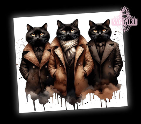 Cats Posing 20oz Tumbler Wrap Sublimation Design, Straight Tapered Tumbler Wrap, Cat Lovers Tumbler Png, Instant Digital Download Sublimation SvggirlplusArt 