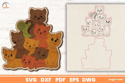 Cats Puzzle Laser Cut SVG SvgOcean 