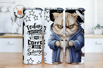 Cats Tumbler Wrap, Best Friend Cats 20oz Skinny Tumbler Sublimation Design, Funny Cats Skinny Tumbler Wrap, Cat Lover's Tumbler Wrap PNG Sublimation Rabbitmakies 