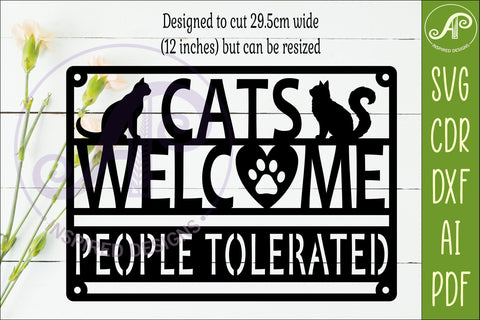 Cats Welcome People Tolerated SVG Sign | Funny Cat Lover SVG APInspireddesigns 
