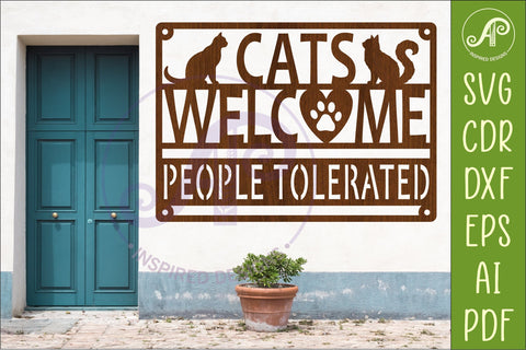 Cats Welcome People Tolerated SVG Sign | Funny Cat Lover SVG APInspireddesigns 