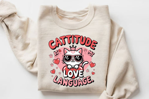 Cattitude is my love language Sublimation Design Sublimation Regulrcrative 