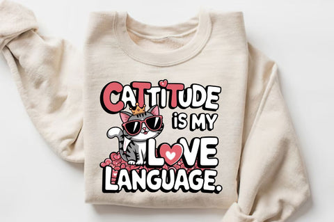 Cattitude is my love language Sublimation Design Sublimation Regulrcrative 