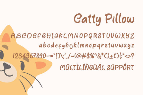Catty Pillow Font Prasetya Letter 