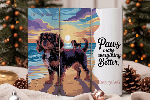 Cavalier King Charles 20oz Tumbler Wrap Sublimation DesignSVG 