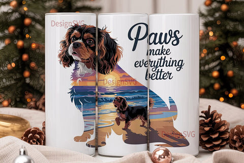 Cavalier King Charles 20oz Tumbler Wrap Sublimation DesignSVG 