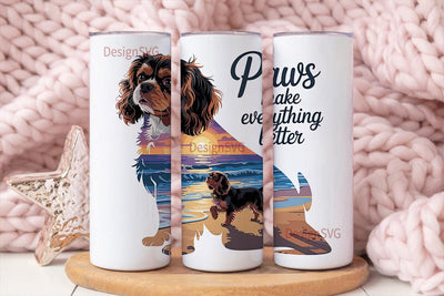 Cavalier King Charles 20oz Tumbler Wrap Sublimation DesignSVG 