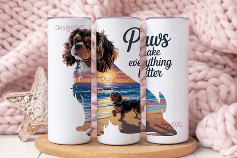 Cavalier King Charles 20oz Tumbler Wrap Sublimation DesignSVG 