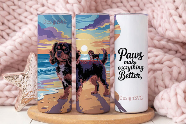 Cavalier King Charles 20oz Tumbler Wrap Sublimation DesignSVG 