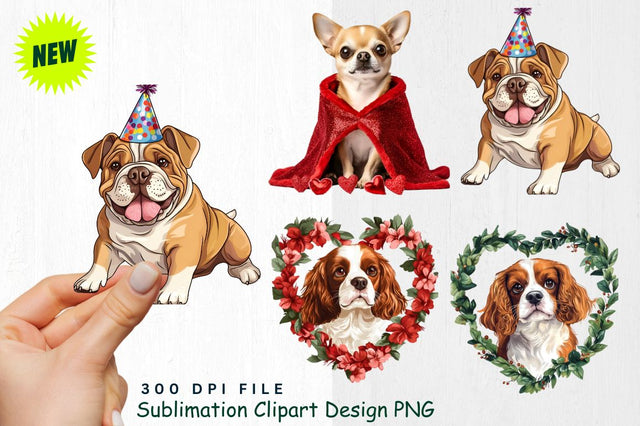 Cavalier King Charles Spaniel in Heart Wreath Clipart Sublimation Regulrcrative 