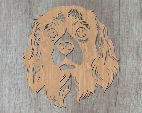 Cavalier King Charles Spaniel Laser SVG Cut File, Cavalier Glowforge File, Cavalier DXF, Cavalier King Charles Spaniel Wall Art SVG SVG HappyDesignStudio 