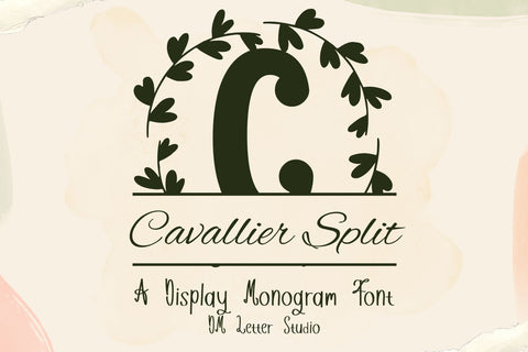 Cavallier Split Monogram – Classic Serif Split Monogram Font for Elegant Personalization Font Dm Letter Studio 