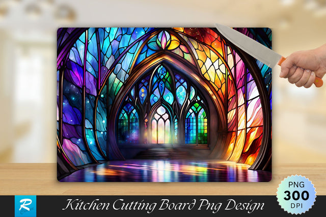 Cave Stained Glass Cutting Board Sublimation Regulrcrative 