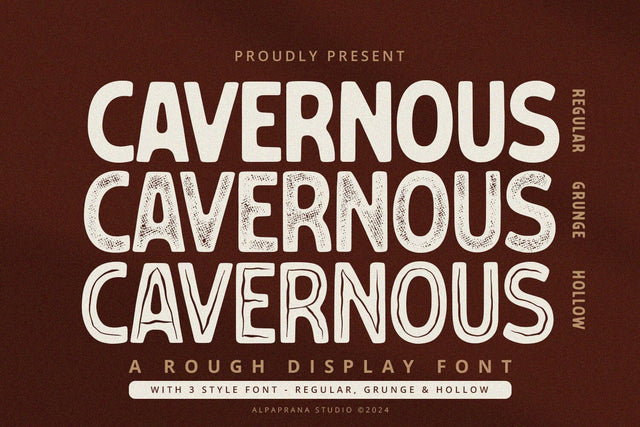 Cavernous - Rough Display Font Alpaprana Studio 