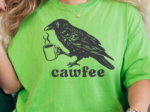 Cawfee Crow Svg, Boho Crow Svg, Bird Coffee Lover SVG DesignDestine 