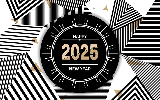 Celebrate 2025 with a modern, geometric New Year's design. SVG naemmiah021 